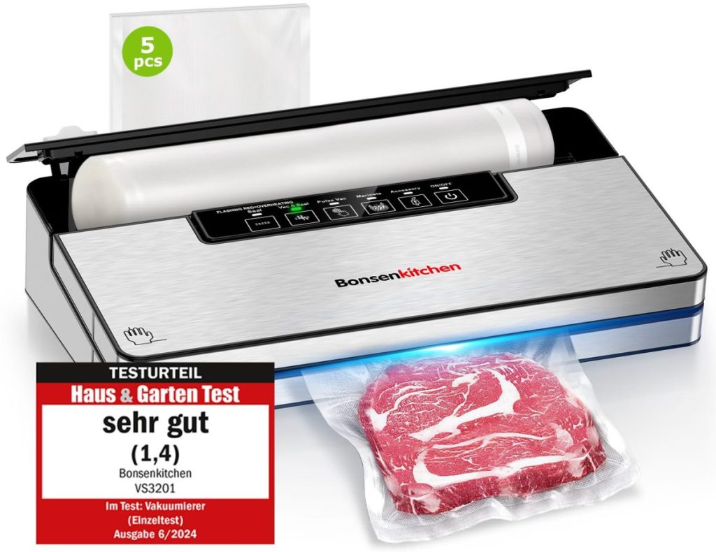 Appareil sous vide Bonsenkitchen 5 modes 8 L min