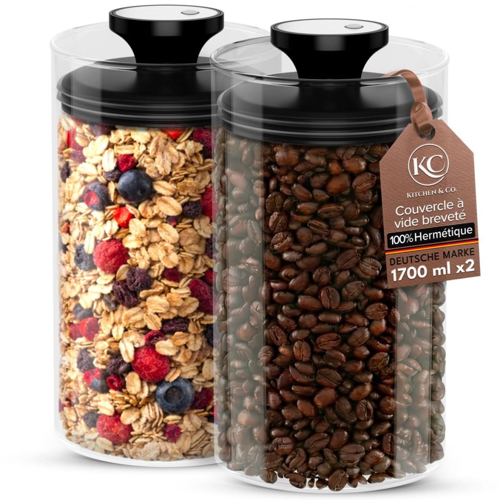 Boîte de conservation sous vide Kitchen&CO verre 1 kg