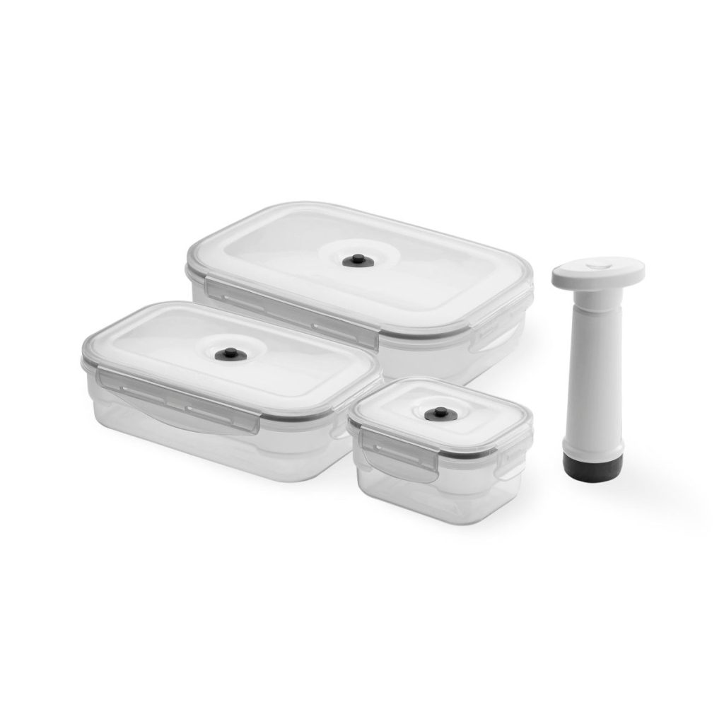 Récipient sous vide Compactor lot de 3 avec pompe