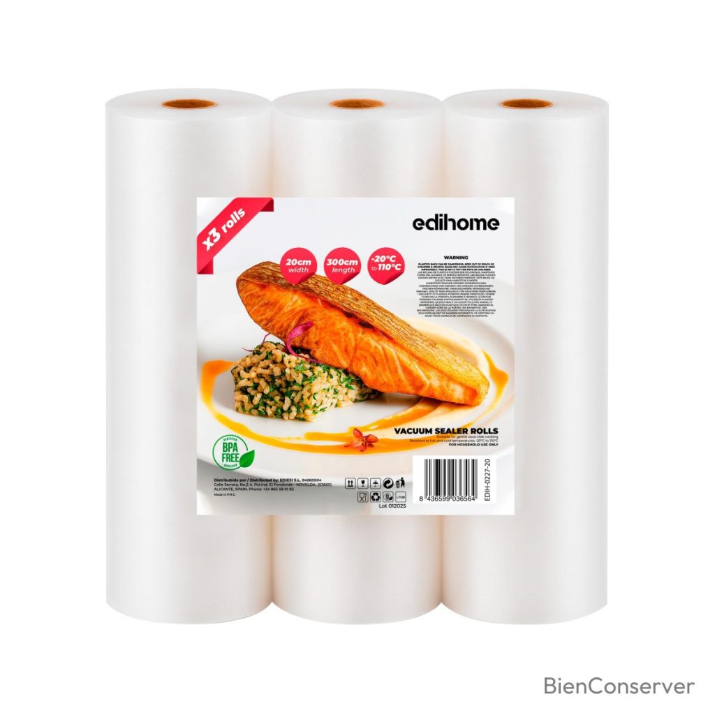 Sac sous vide cuisson Edihome 20x300cm