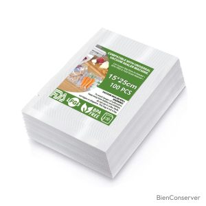 Sac sous vide gaufré 15x25cm 100 sachets sans BPA